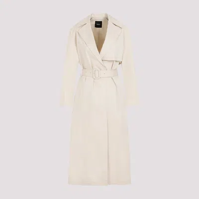 Shop Theory Sand Beige Cotton Trench In Nude & Neutrals