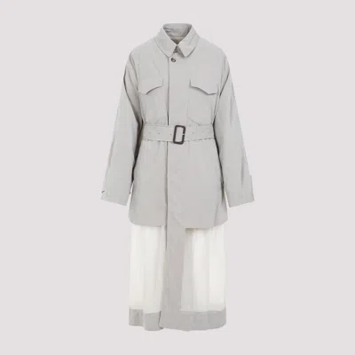 Shop Maison Margiela Sand Polyester Trench Coat In Nude & Neutrals