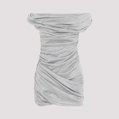 Shop Magda Butrym Silver Dress In Metallic