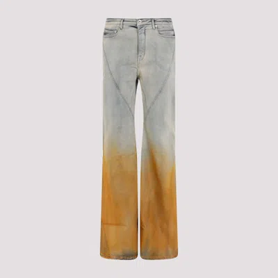 Shop Rick Owens Drkshdw Sky Orange Bias Bootcut Cotton Jeans In Grey