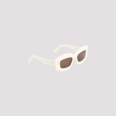 Shop Loewe Smooth Pavè Screen Sunglasses In Ivory Acetate In Nude & Neutrals