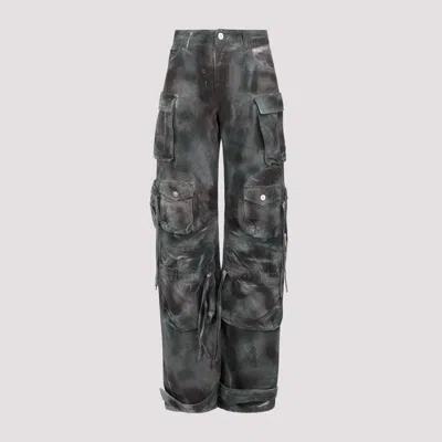 Shop Attico Stained Green Camouflage Fern Long Pants