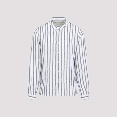Shop Brunello Cucinelli Striped Button-up Shirt In White