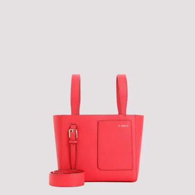 Shop Valextra Tango Red Bucket Mini Bag In Yellow & Orange