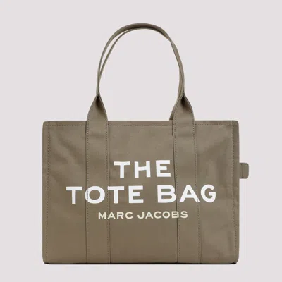 Shop Marc Jacobs The Large Tote Bag In Slate Green Cotton
