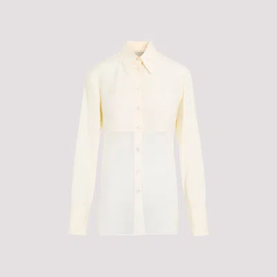 Shop Sportmax Vanilla White Viscose Boa Shirt In Nude & Neutrals