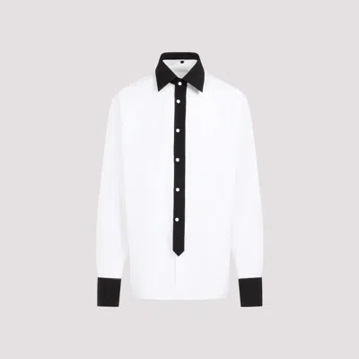 Shop Prada White Black Cotton Shirt