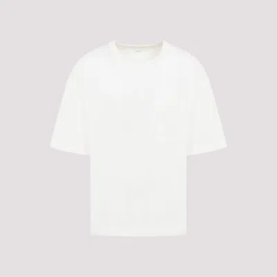 Shop Lemaire White Boxy Cotton-linen T-shirt In Nude & Neutrals
