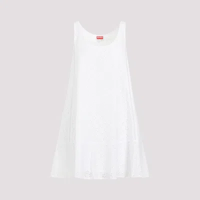 Shop Kenzo White Broderie Anglaise Cotton Mini Dress