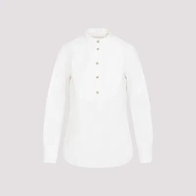 Shop Chloé White Buttercream Cotton Shirt In Nude & Neutrals