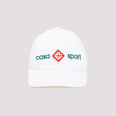 Shop Casablanca White Cotton Baseball Logo Cap