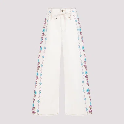 Shop Etro White Cotton Jeans In Nude & Neutrals