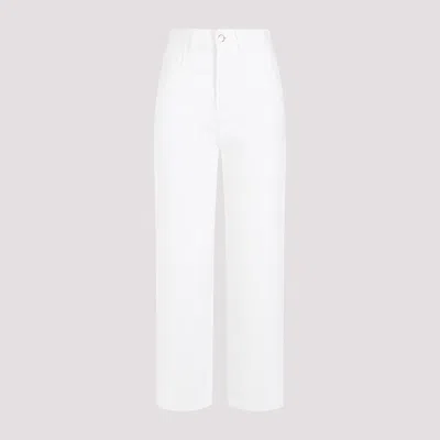 Shop Moncler White Cotton Pants