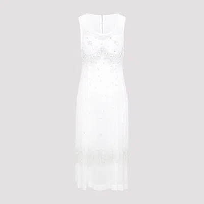Shop Bottega Veneta White Crystal Dress