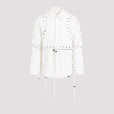 Shop Craig Green White Deconstructed Laced Cotton Shirt
