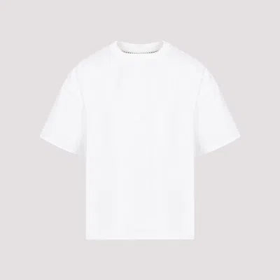 Shop Bottega Veneta White Double Layer Striped Cotton T-shirt