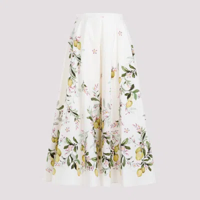 Shop Giambattista Valli White Ivory Midi Skirt In Nude & Neutrals