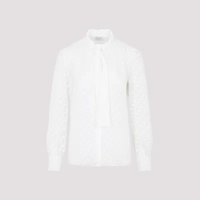 Shop Giambattista Valli White Ivory Silk Top