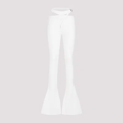 Shop Attico White Long Flared Pants