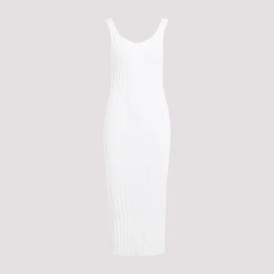 Shop Khaite White Ottilie Cotton Midi Dress
