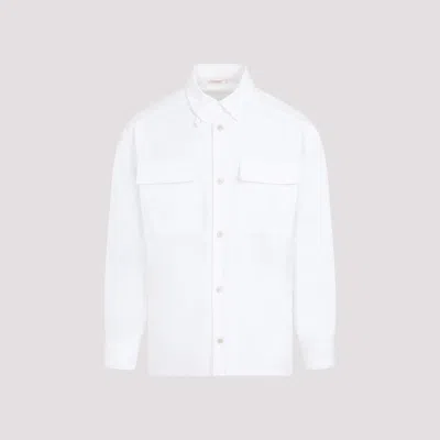 Shop Valentino White Shirt Cotton Jacket