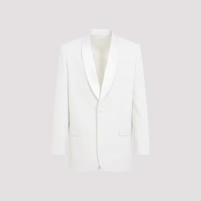 Shop Givenchy White Shawl Lapel Wool-mohair Jacket