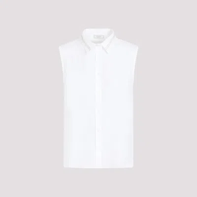 Shop Peserico White Ss Cotton Shirt