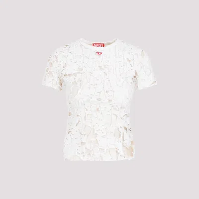 Shop Diesel White T-uncyna Cotton T-shirt