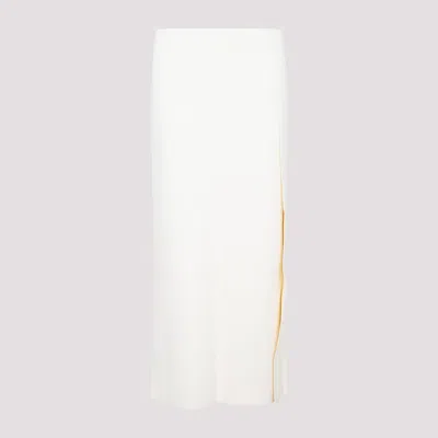 Shop Jil Sander White Viscose Skirt In Nude & Neutrals