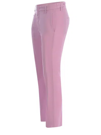 Dondup Trousers  Ariel 27inches Made Of Linen Blend In Pink