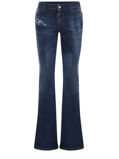 Dsquared2 Jeans  Medium Waist Flare Made Of Denim In Denim Blu