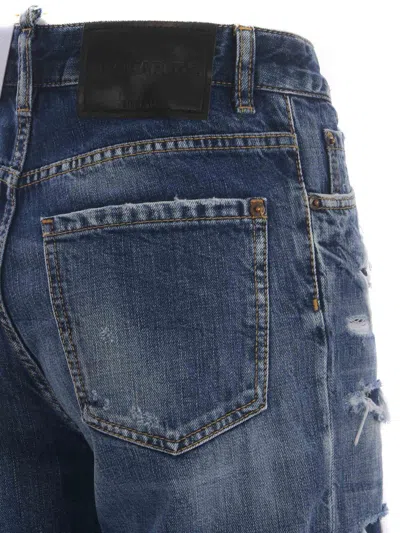 Dsquared2 Cropped 5-pocket Denim Jeans With Waist Loops For Women Ss24 In Denim Azzurro