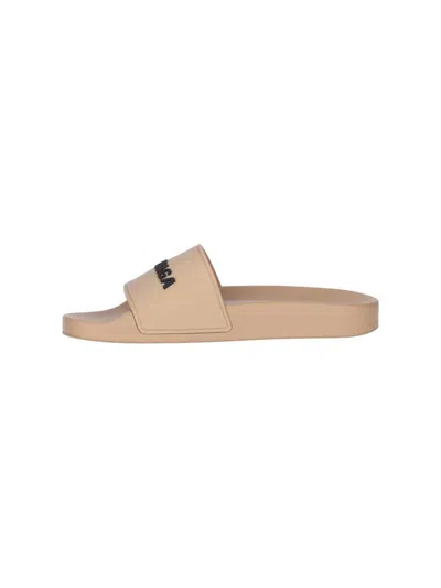 Shop Balenciaga Sandals In Beige