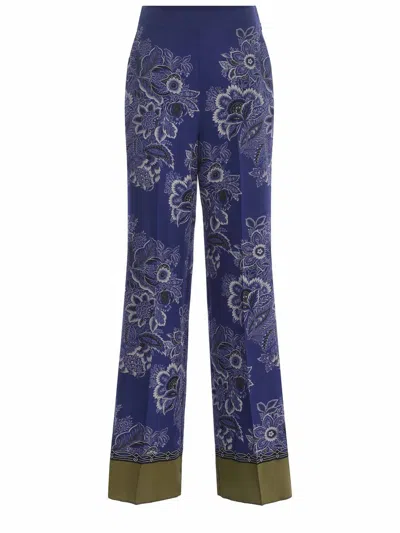 Shop Etro Trousers  "bouquet" In Blu