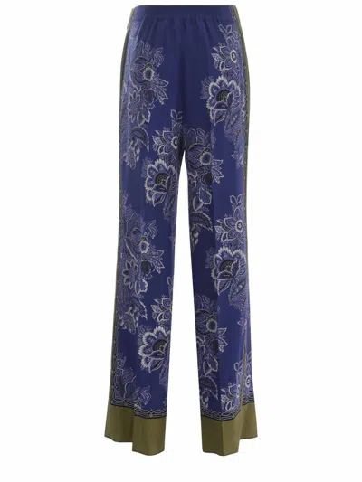 Shop Etro Trousers  "bouquet" In Blu