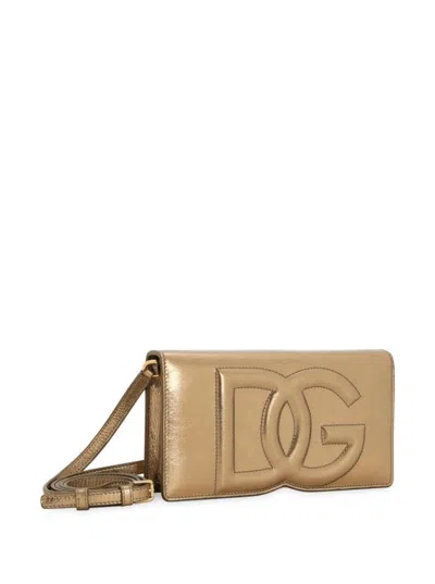 Shop Dolce & Gabbana Phone Bag Vit.cracle'lame' In Grey