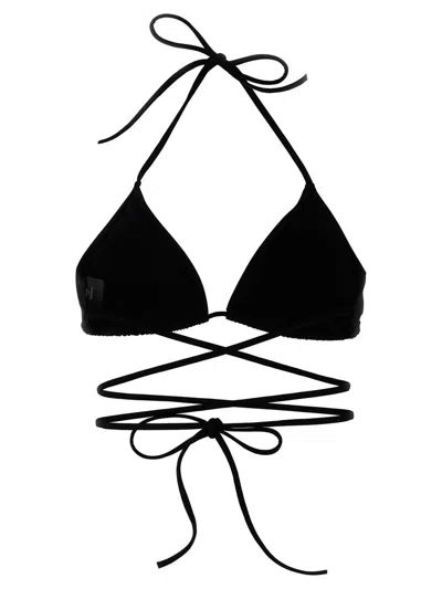 Shop Vetements 'logo' Bikini Top In Black
