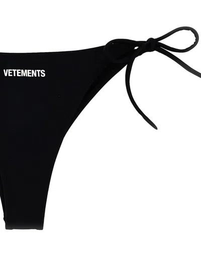 Shop Vetements 'logo' Bikini Briefs In Black