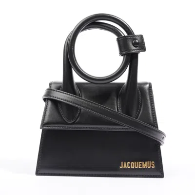 Shop Jacquemus Le Chiquito Noeud Leather In Black