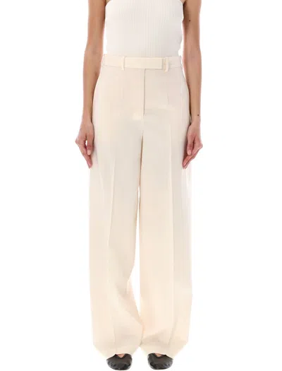 Shop Rohe Róhe Pinced Pants In Off White