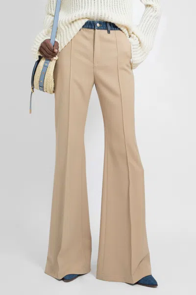 Shop Chloé Woman Beige Trousers