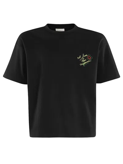 Shop Drôle De Monsieur The Slogan Esquisse T-shirts In Black