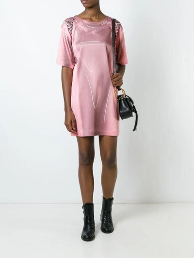Shop Moschino Trompe-l'œil Biker Backpack Dress - Pink