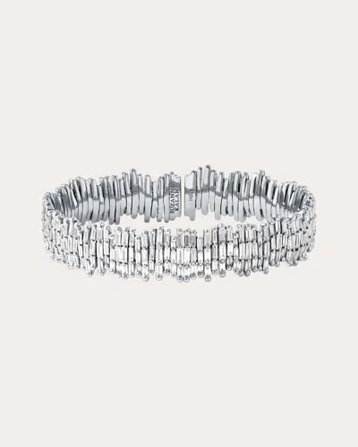 Shop Suzanne Kalan Women's Classic Diamond Triple-row Cuff Bracelet In Silver