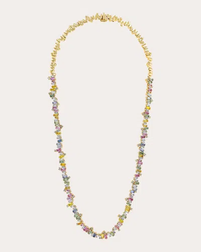Shop Suzanne Kalan Women's Bold Burst Pastel Sapphire Tennis Necklace In Pastel Multi