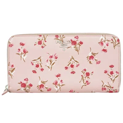 Shop Prada Saffiano Leather Wallet () In Pink