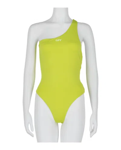 Shop Off-white Stamp One Should Swimsuit In Green