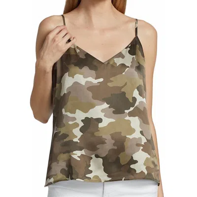 Shop L Agence Jane Tank Top In Army Green Camouflage In Multi