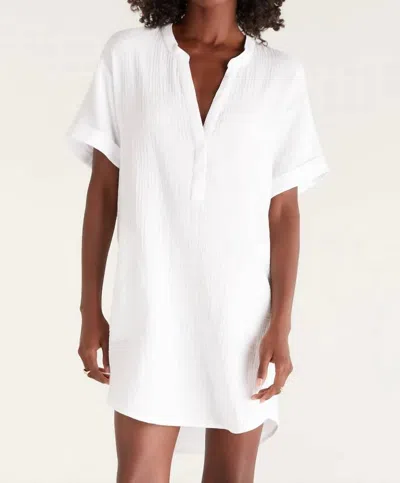 Shop Z Supply Talia Gauze Mini Dress In White