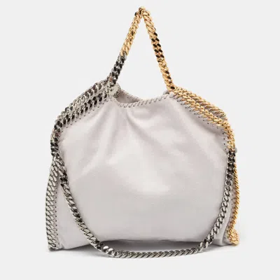 Shop Stella Mccartney Faux Leather Falabella Tote In Grey